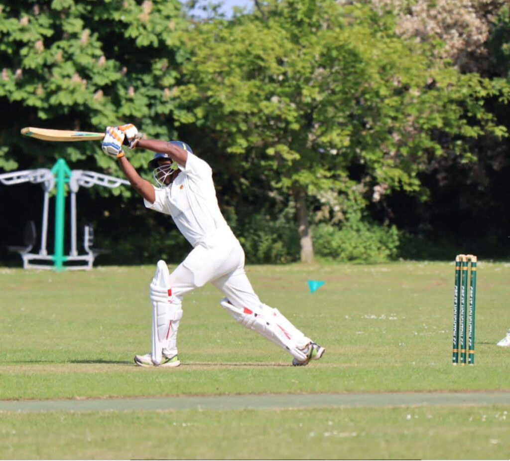 Kudzai Mutiti in action for Great Houghton Cricket club in Northamptonshire